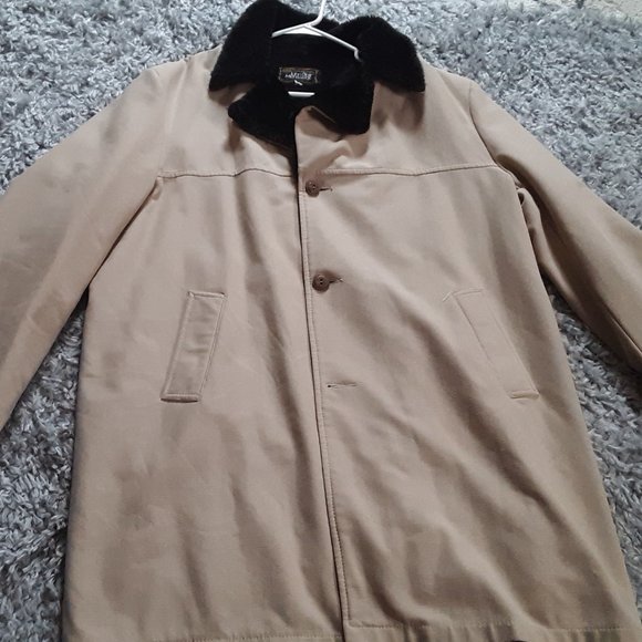 Men's Vintage John Blair's 48L Tan Menswear Shearling Lined Coat - Picture 2 of 4